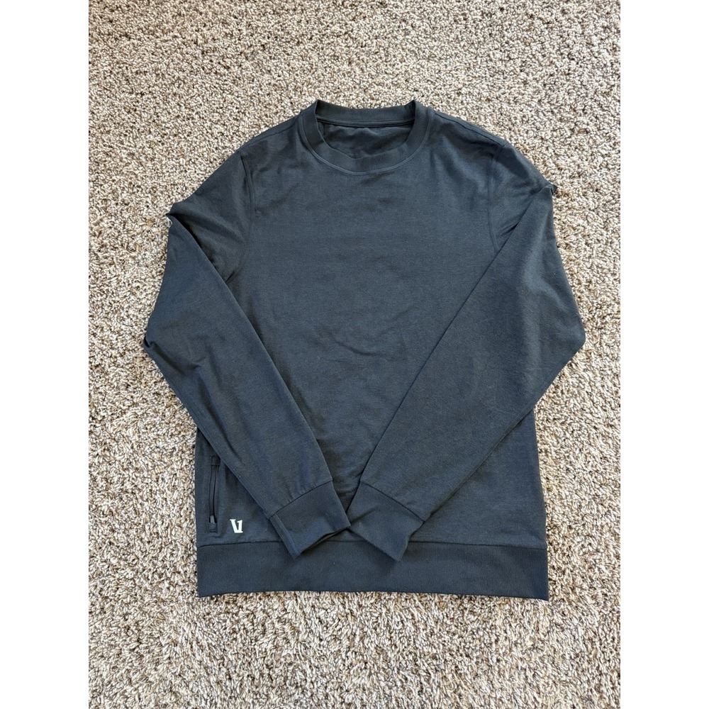 Vuori Men's M Ponto Performance Crew Charcoal Grey Long Sleeve Pullover V224 - Picture 1 of 4